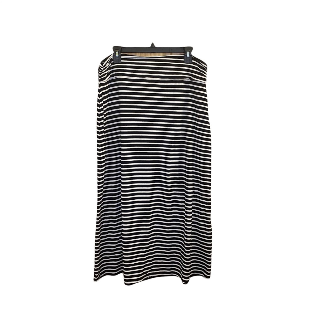 J. Crew Black & White Striped Maxi Skirt Size Large